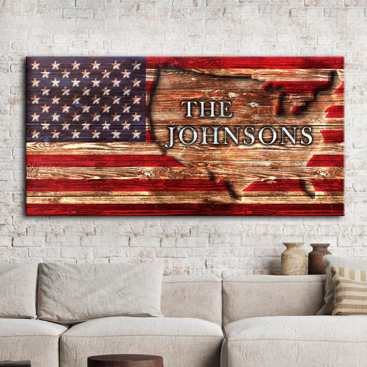 Rustic American Flag Sign Style 3 - Image by Tailored Canvases