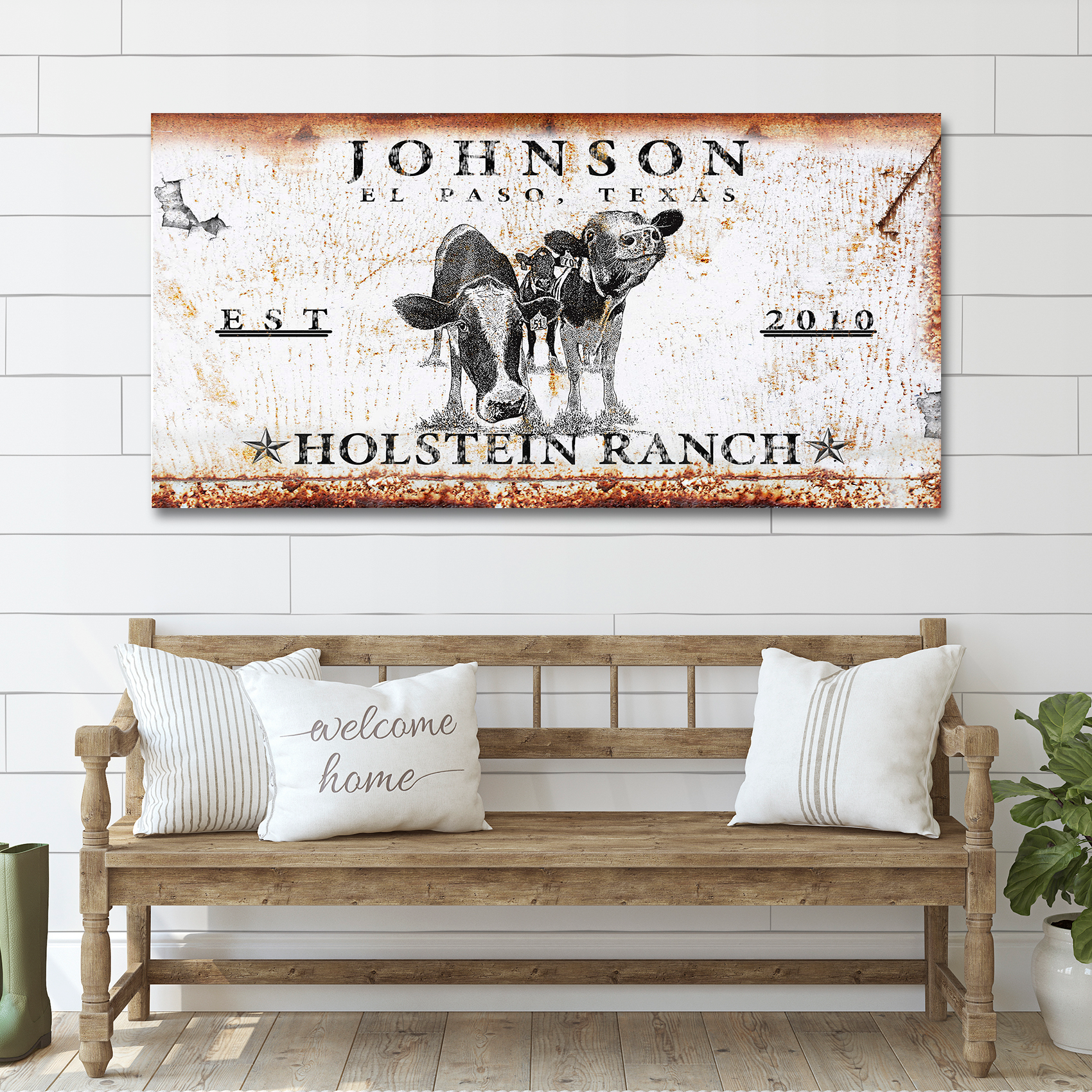 Holstein Ranch Sign Style 2 - Image by Tailored Canvases