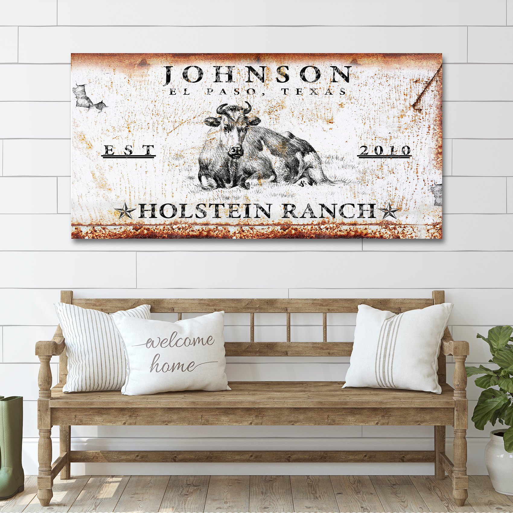 Holstein Ranch Sign Style 3 - Image by Tailored Canvases