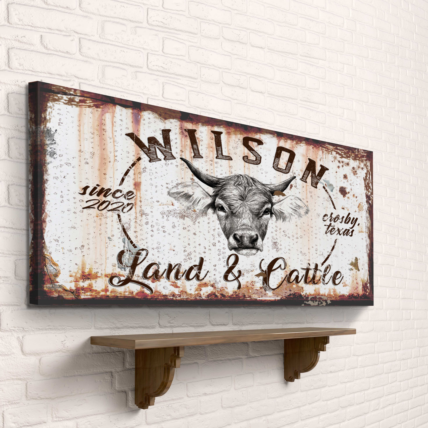 Land and Cattle Decor Sign Style 1 - Image by Tailored Canvases