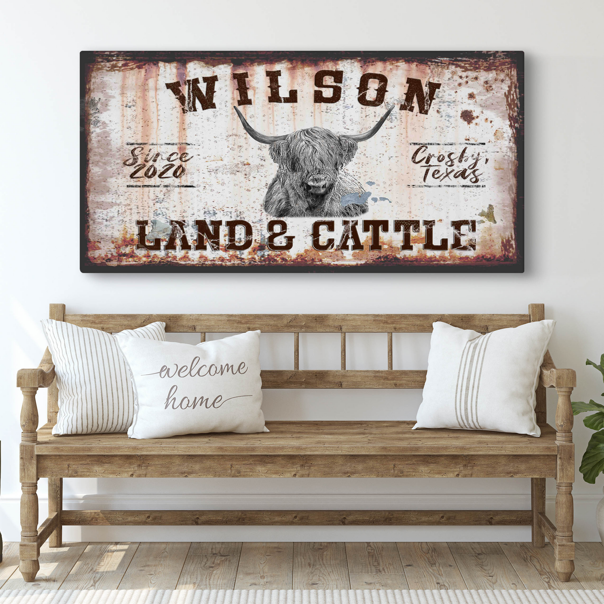 Land and Cattle Decor Sign Style 2 - Image by Tailored Canvases
