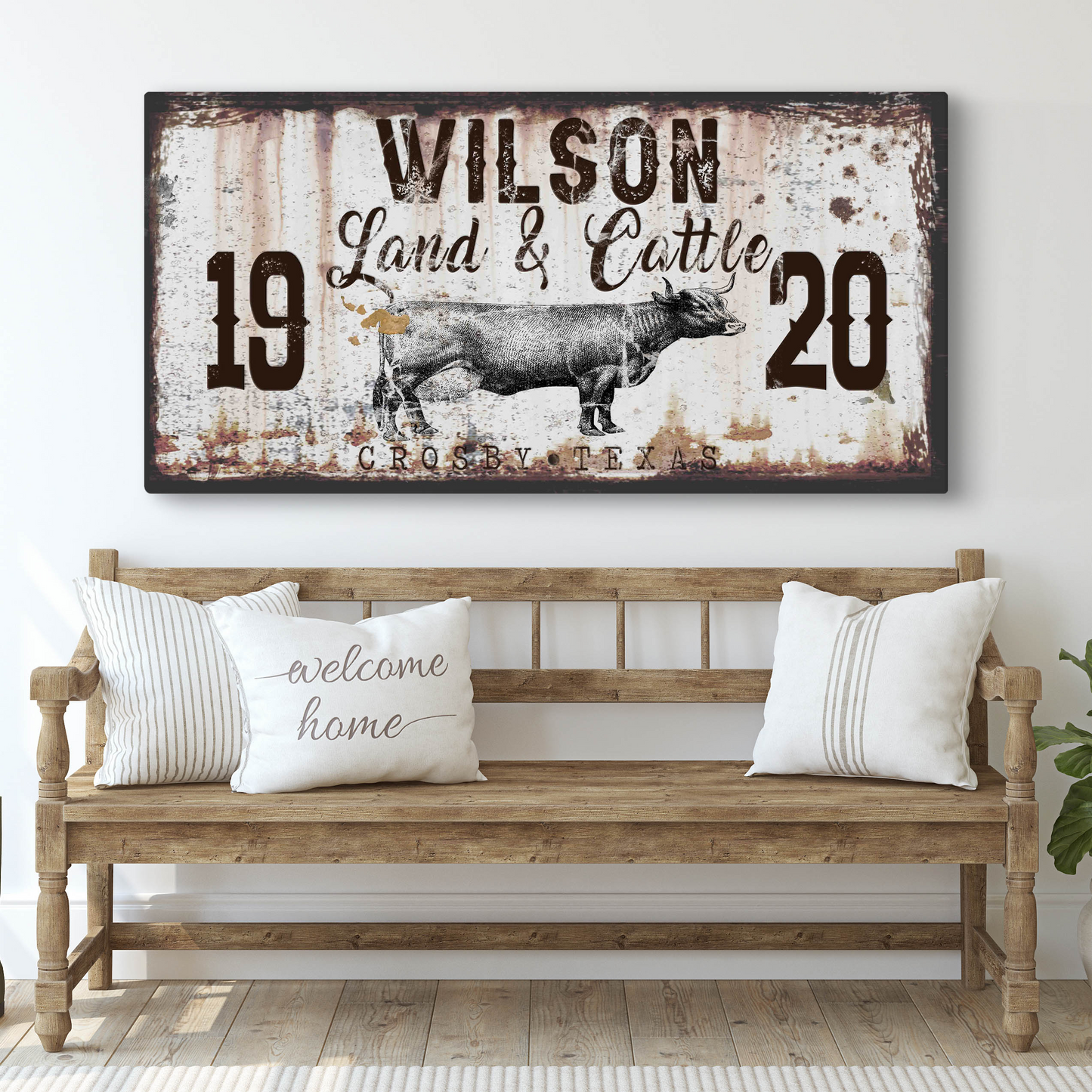 Land and Cattle Decor Sign Style 3 - Image by Tailored Canvases