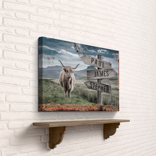 Angus Cattle Rustic Sign - Image by Tailored Canvases