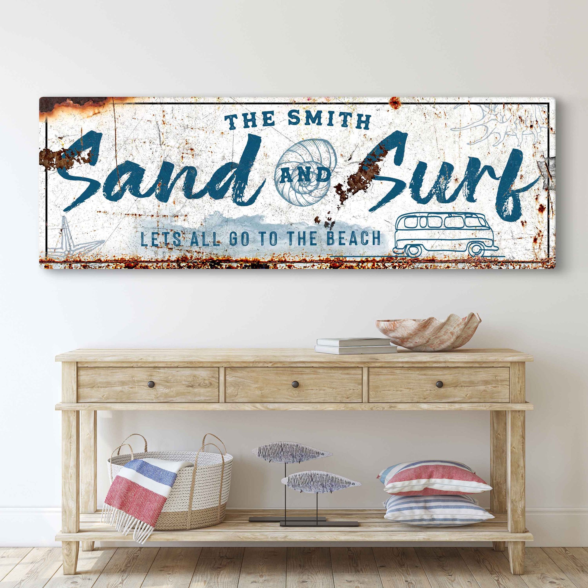 Rustic Sand and Surf Sign - Image by Tailored Canvases