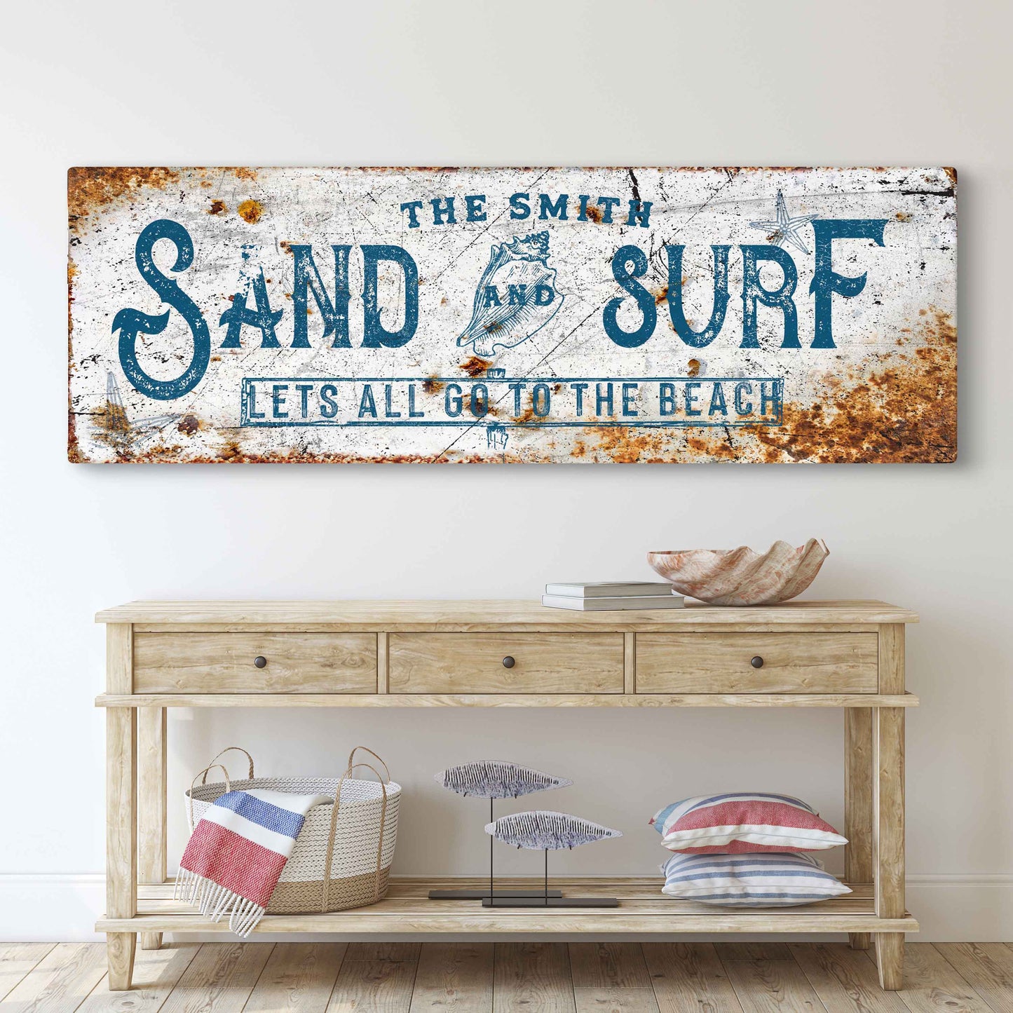 Rustic Sand and Surf Sign Style 2 - Image by Tailored Canvases