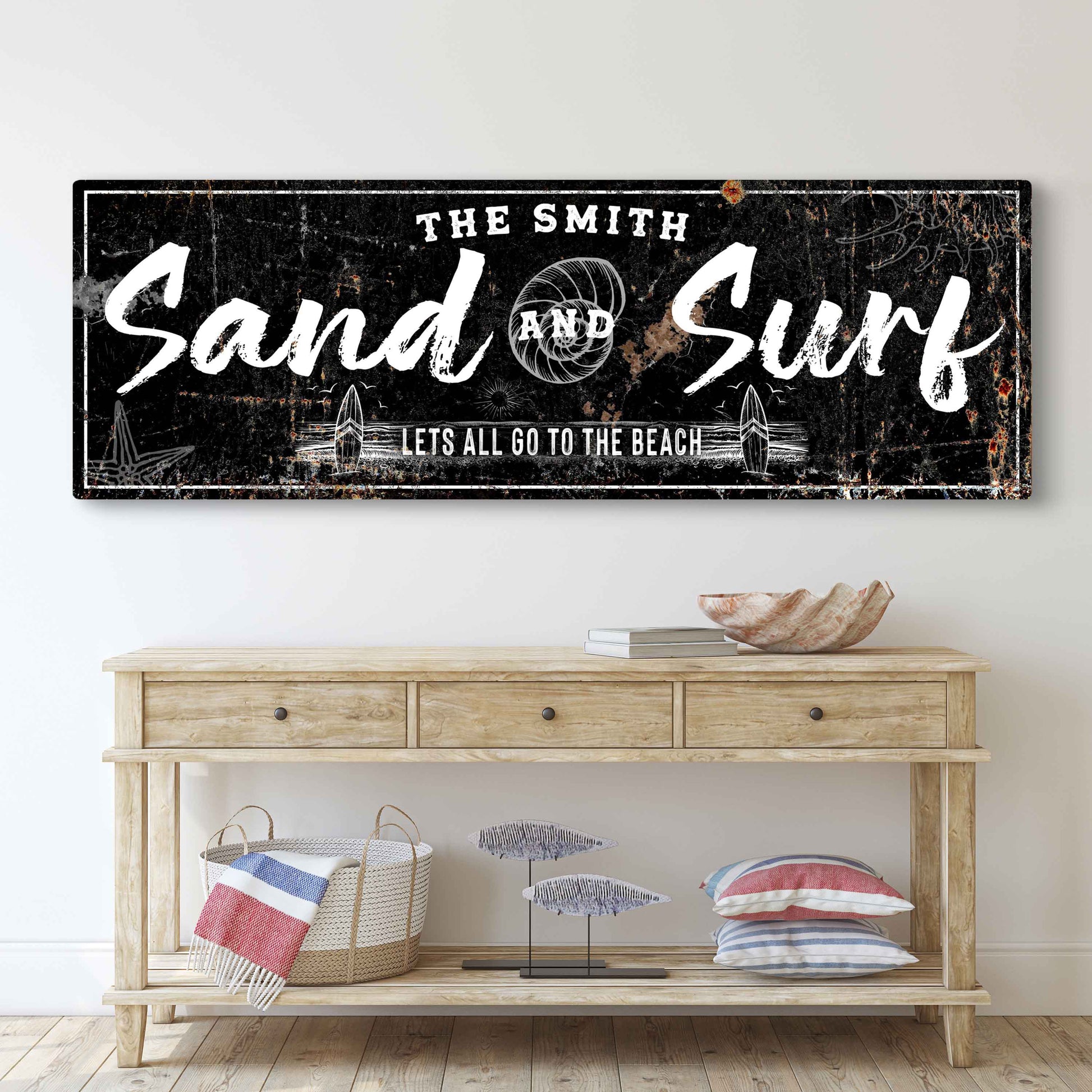 Rustic Sand and Surf Sign Style 3 - Image by Tailored Canvases