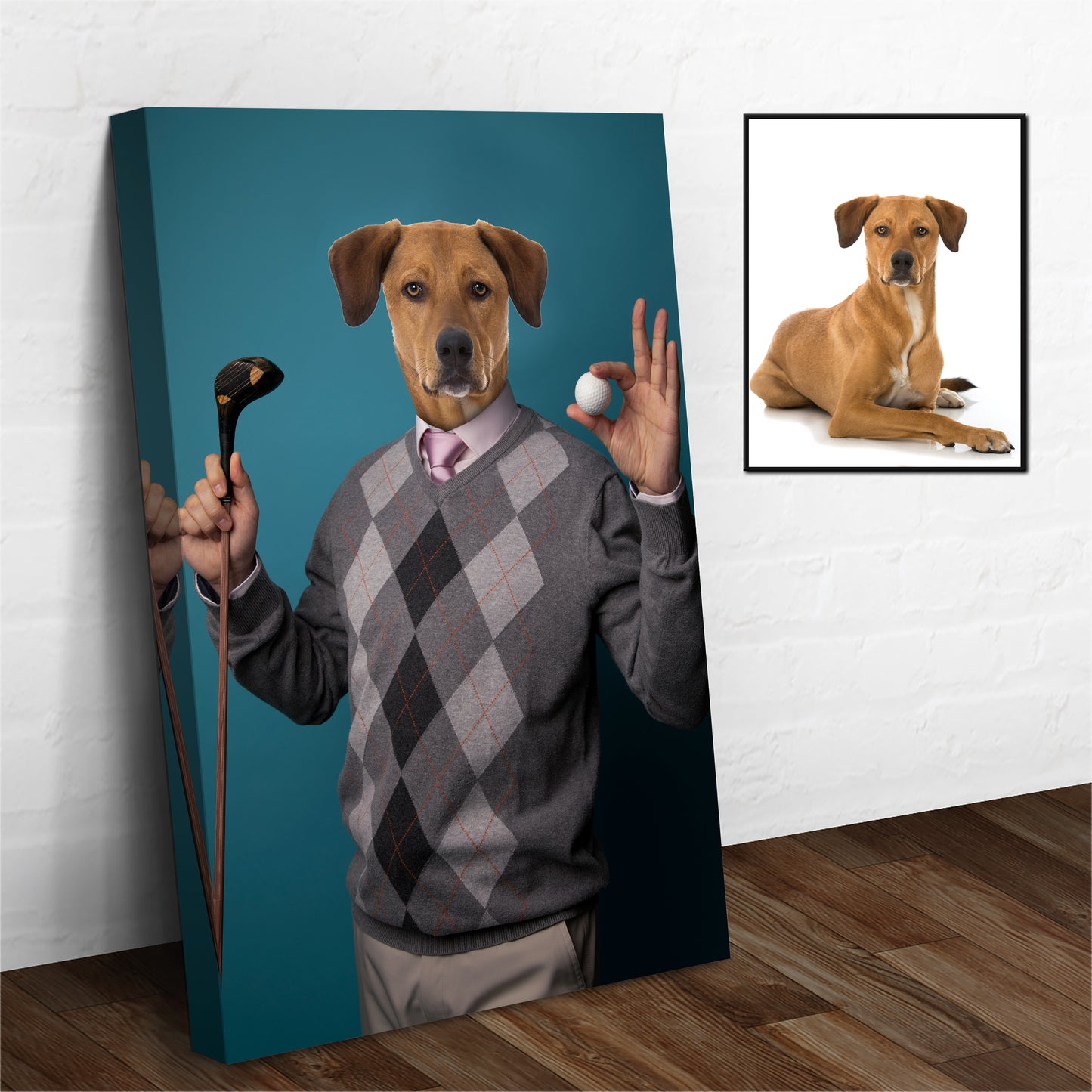 Pet Golf Portrait Sign Style 1 - Image by Tailored Canvases