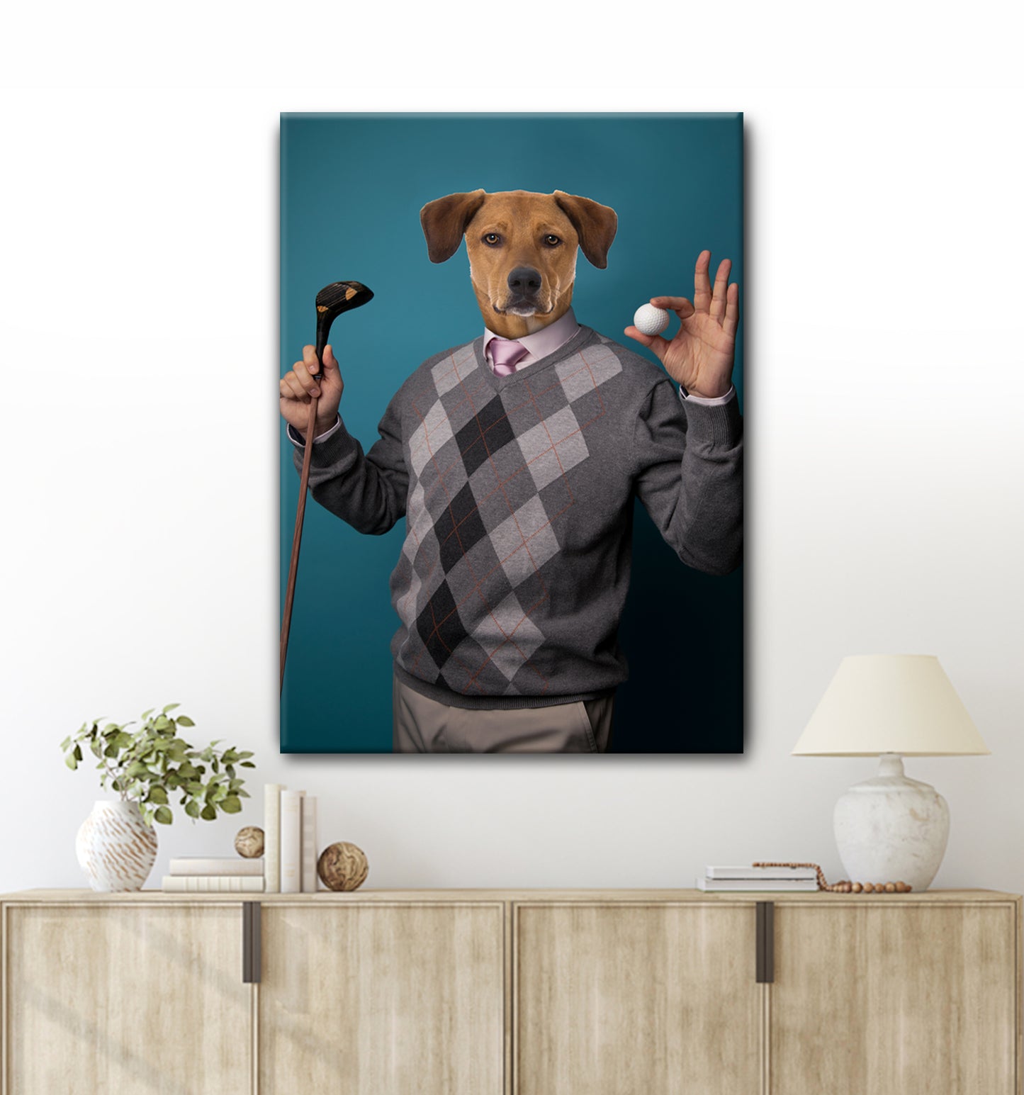 Pet Golf Portrait Sign - Image by Tailored Canvases