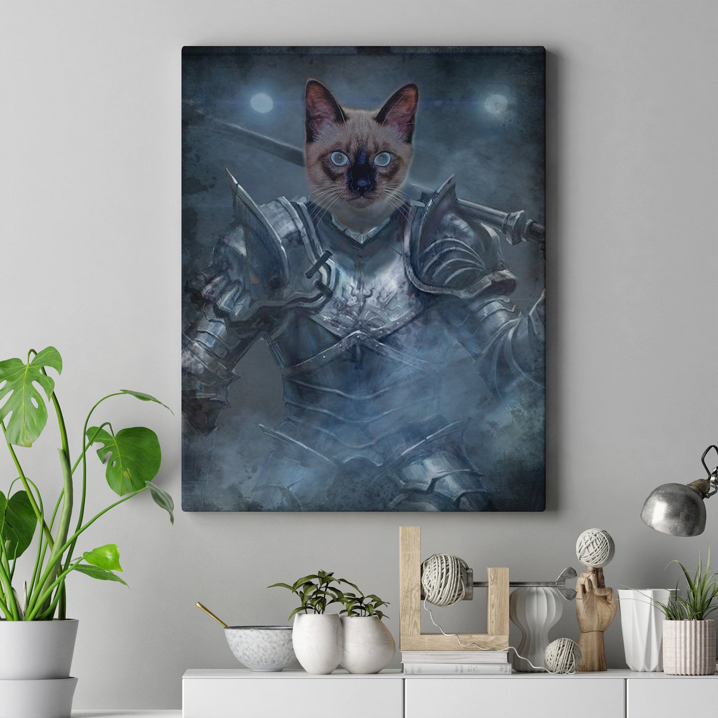 Pet Medieval Knight Portrait - Birman Cat | Customizable Canvas - Image by Tailored Canvases
