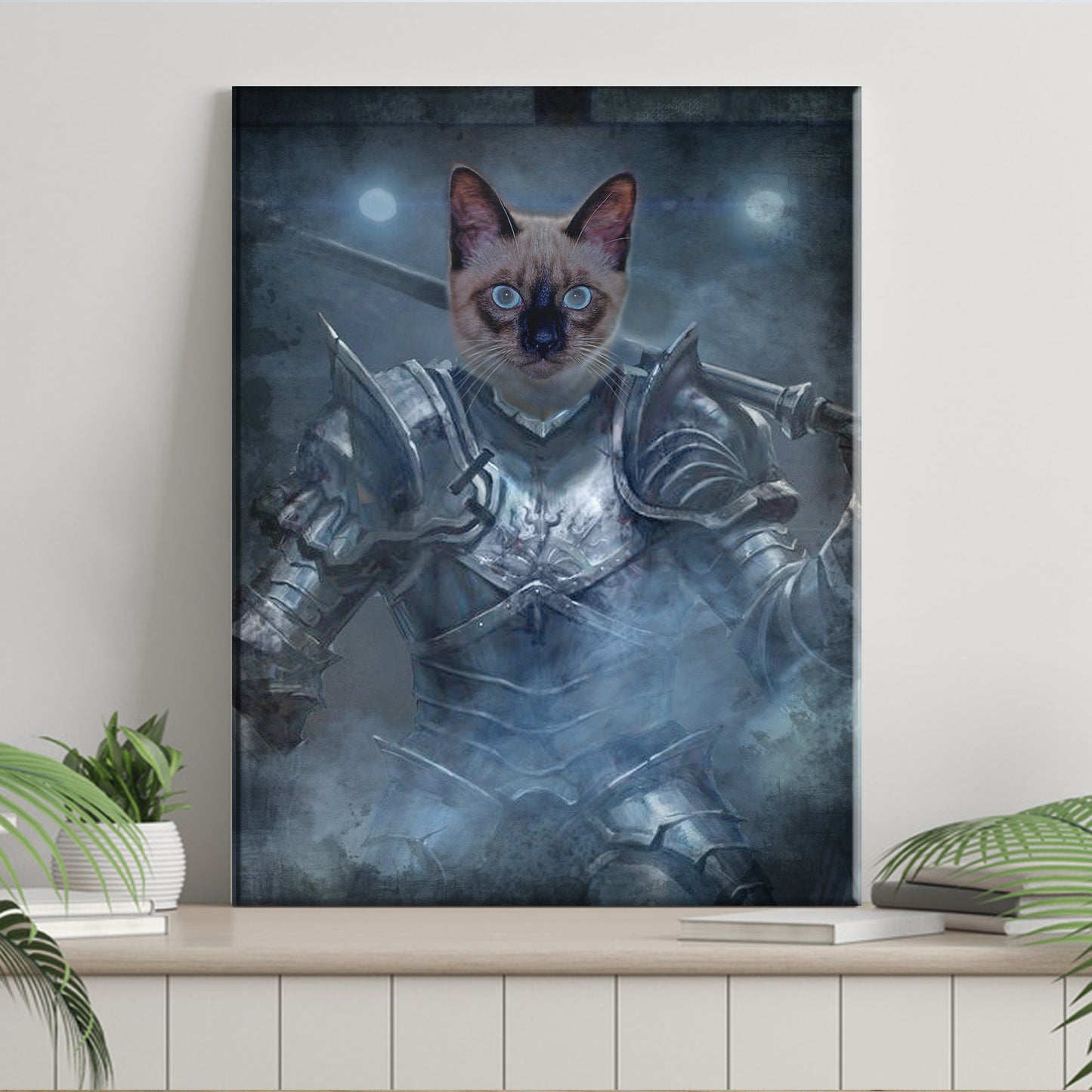 Pet Medieval Knight Portrait - Birman Cat | Customizable Canvas Style 1 - Image by Tailored Canvases