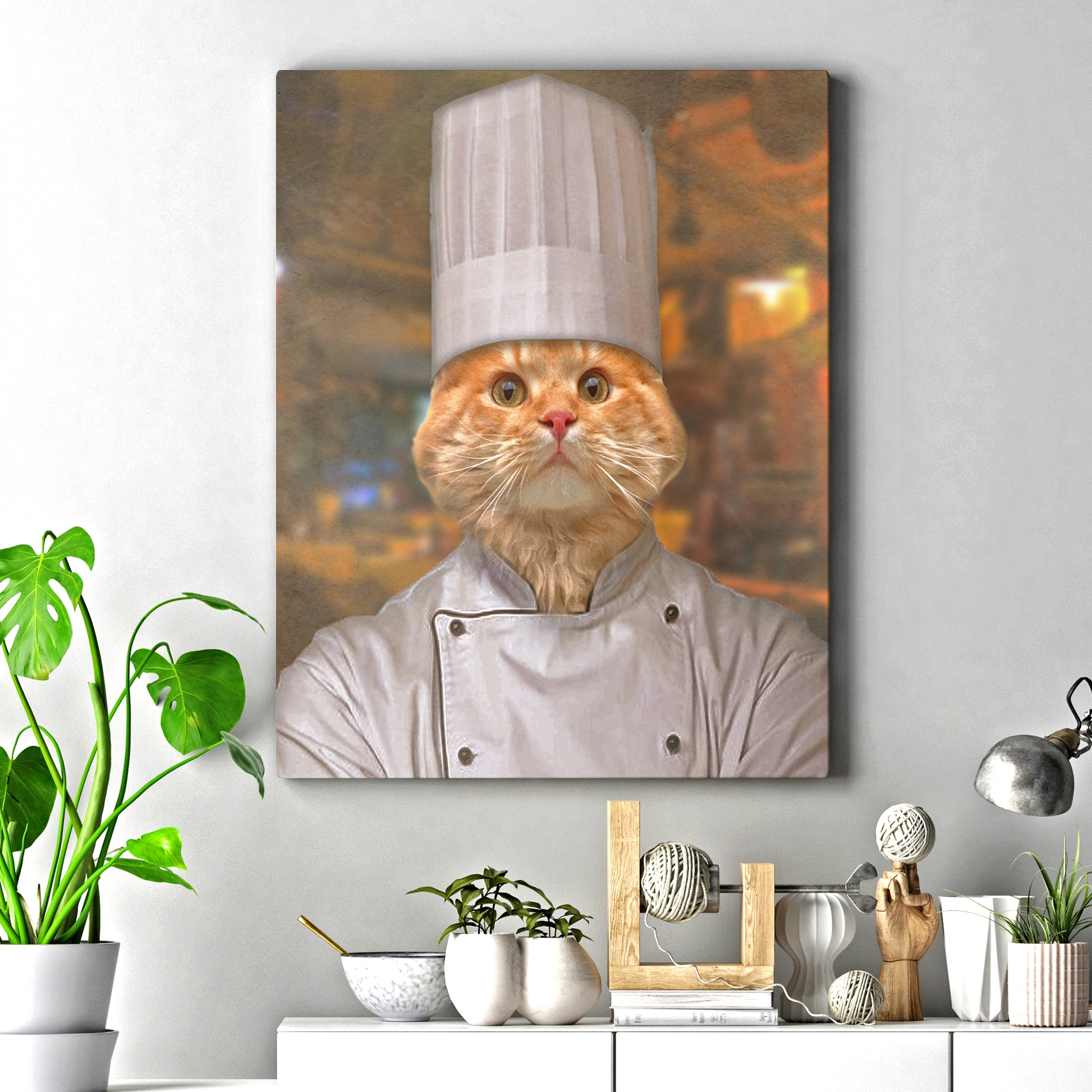 Pet Chef Portrait - American Shorthair Cat Sign - Image by Tailored Canvases