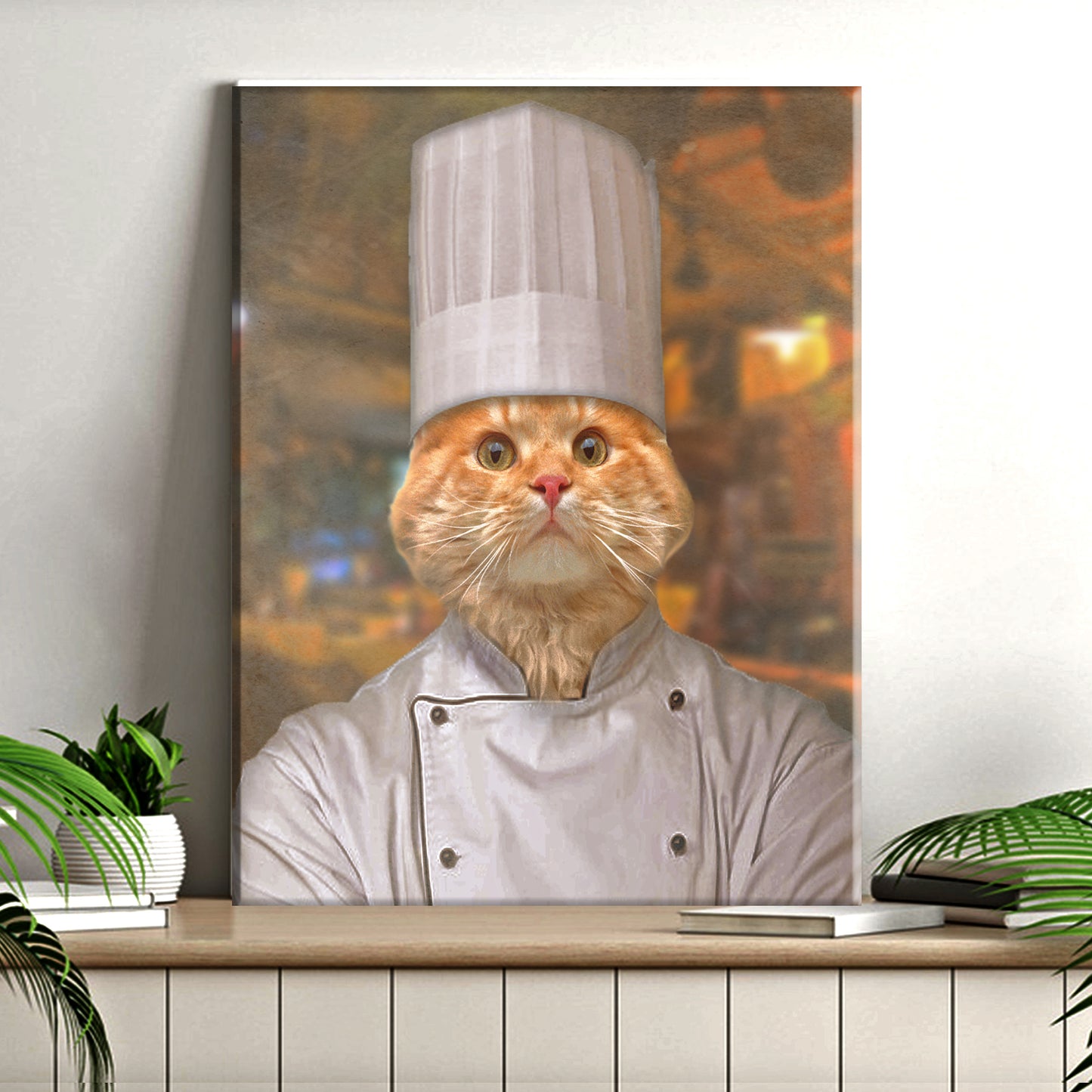 Pet Chef Portrait - American Shorthair Cat Sign Style 1 - Image by Tailored Canvases