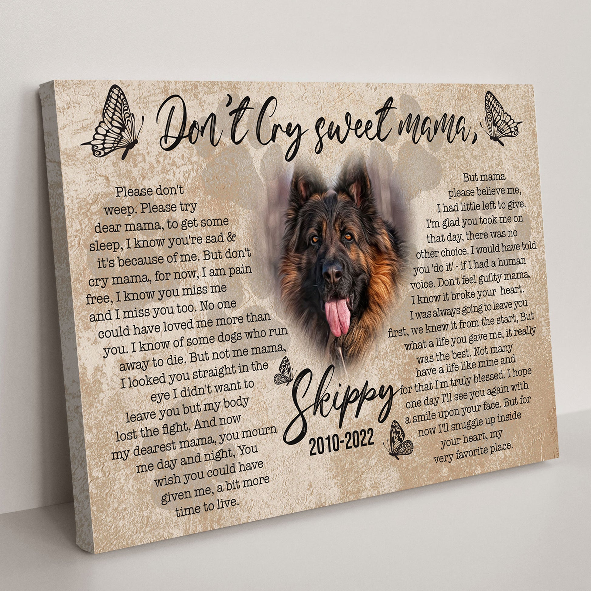 Pet Don't Cry Sweet Mama Sign Style 2 - Image by Tailored Canvases
