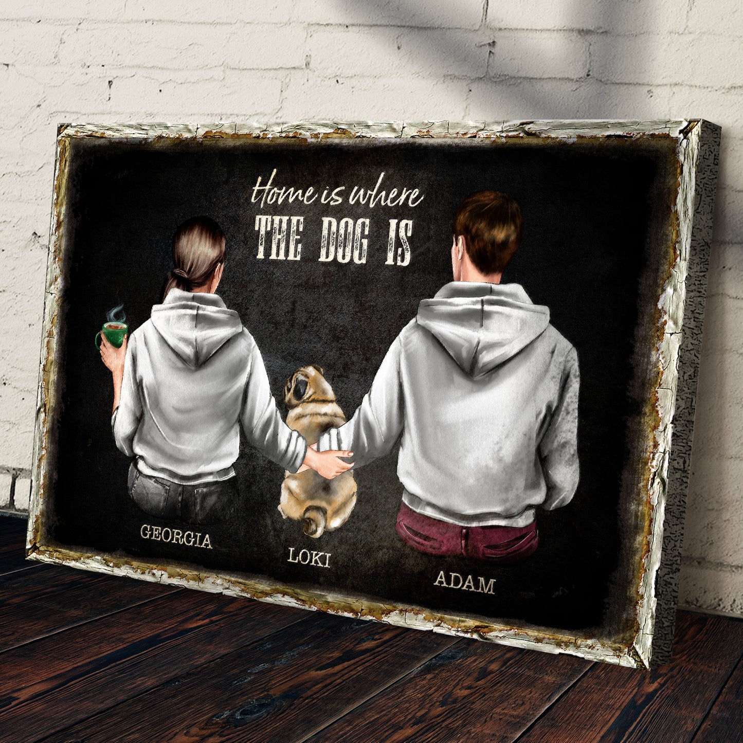 Home Is Where The Dog Is Sign Style 1 - Image by Tailored Canvases