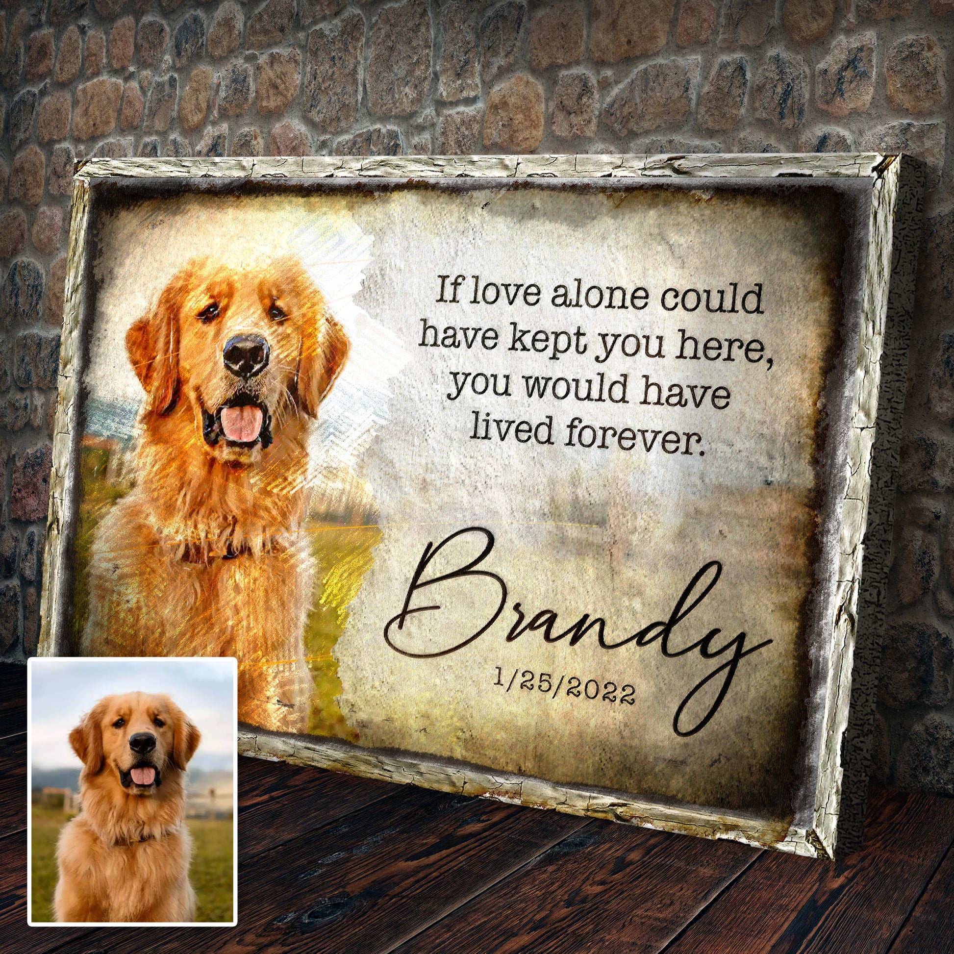If Love Alone Can Kept You Here Pet Memorial Sign Style 1 - Image by Tailored Canvases