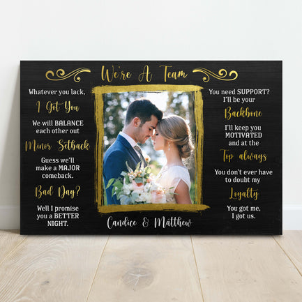 We're A Team Couple Sign  - Image by Tailored Canvases