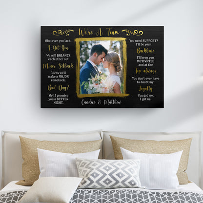 We're A Team Couple Sign  - Image by Tailored Canvases