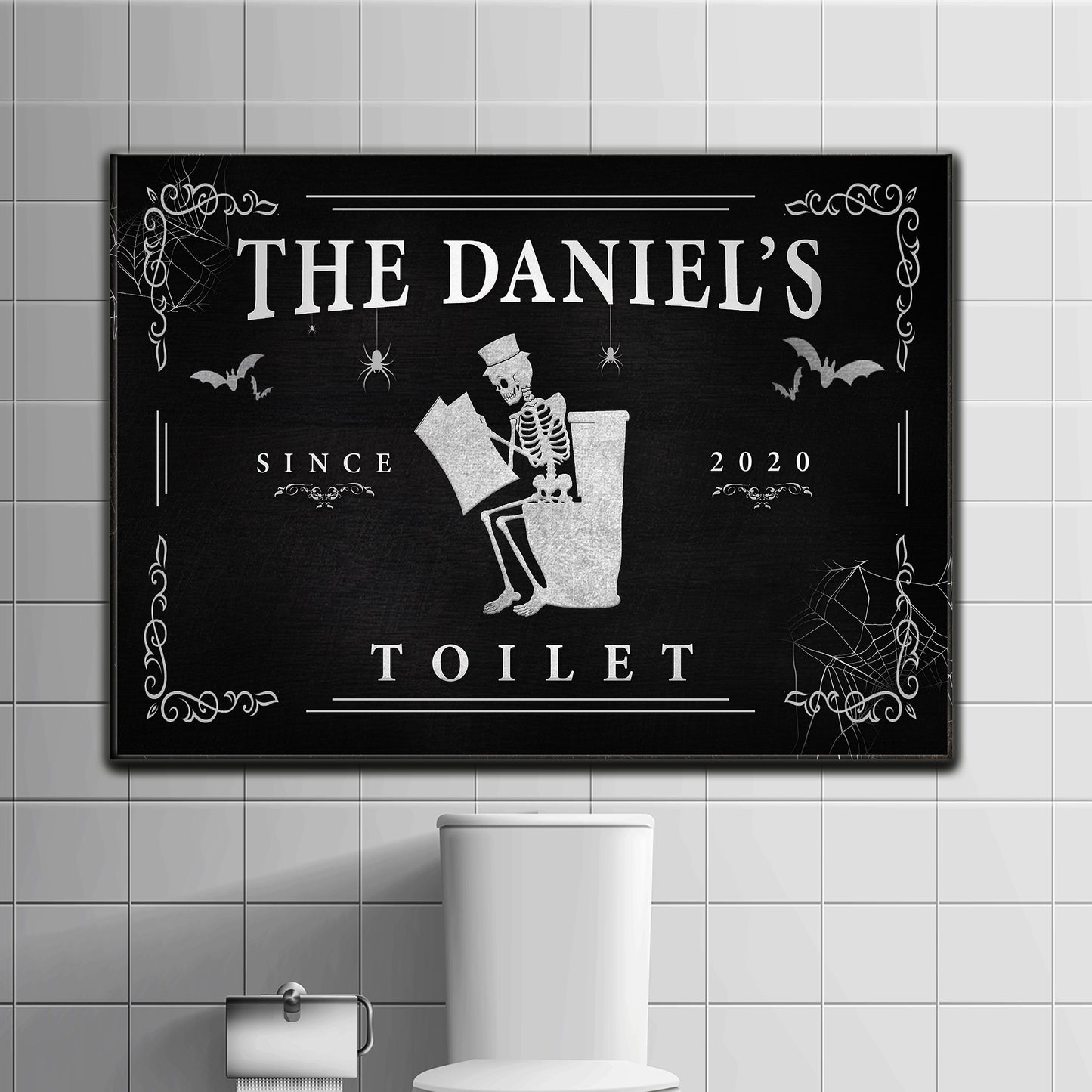 Gothic Toilet Sign - Image by Tailored Canvases
