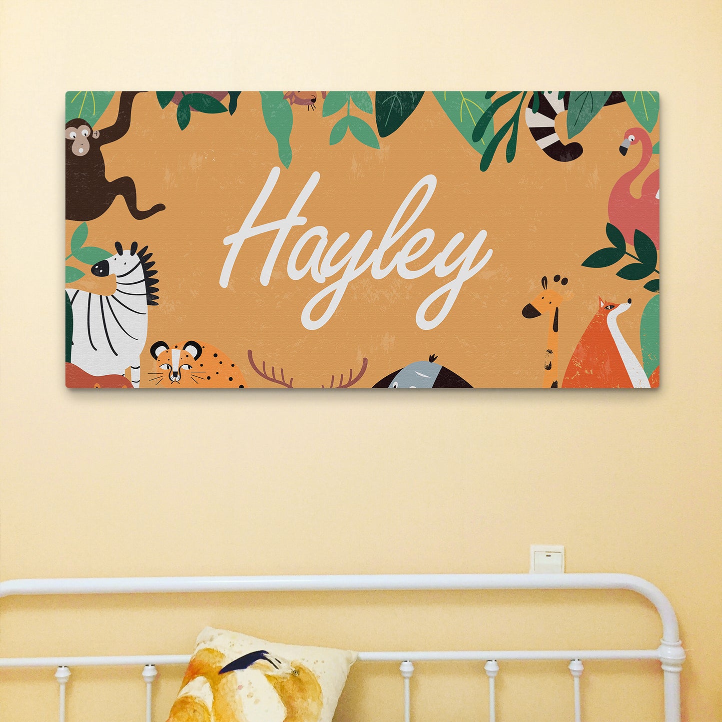 Safari Prints Kids Room Sign Style 2 - Image by Tailored Canvases