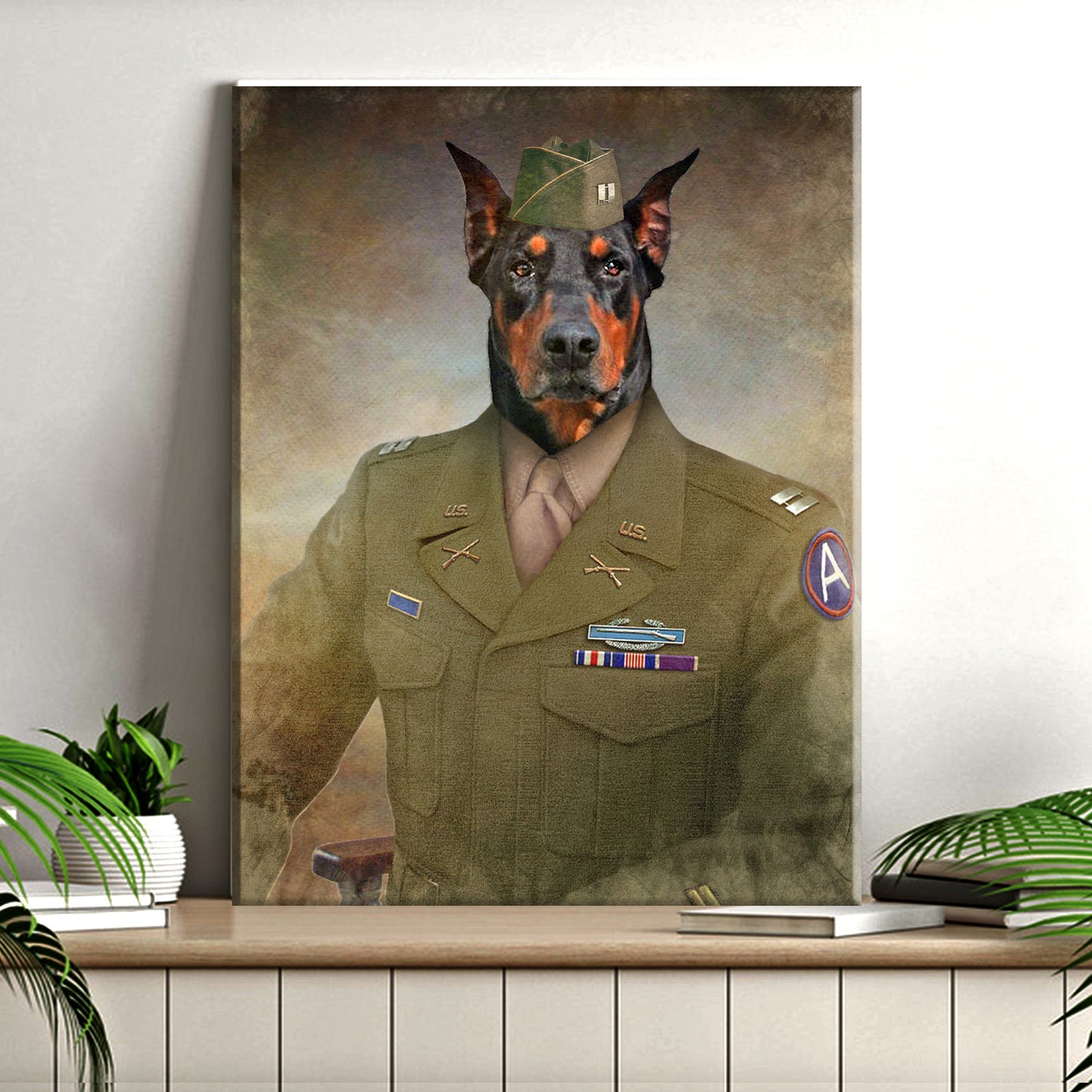 Pet Doberman Military Dog Sign Style 1 - Image by Tailored Canvases