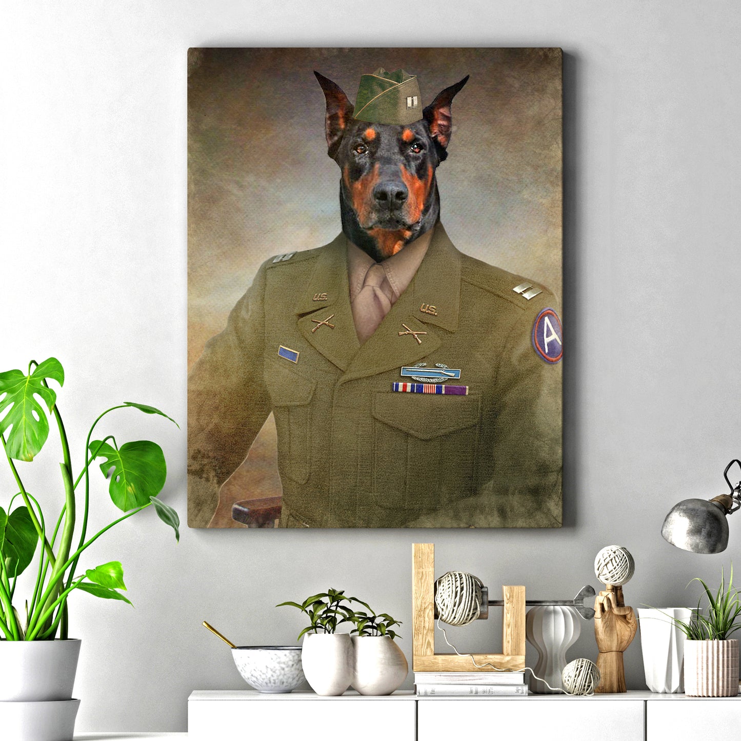 Pet Doberman Military Dog Sign Style 2 - Image by Tailored Canvases