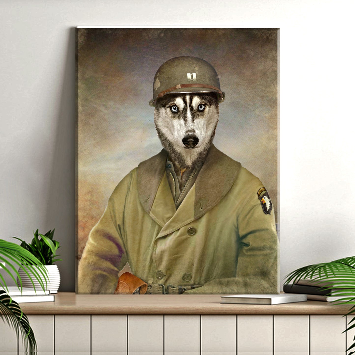 Pet Husky Military Dog Sign Style 1 - Image by Tailored Canvases