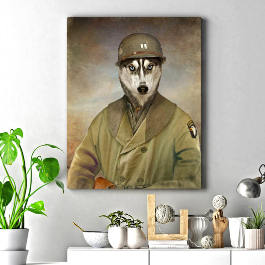 Pet Husky Military Dog Sign Style 2 - Image by Tailored Canvases