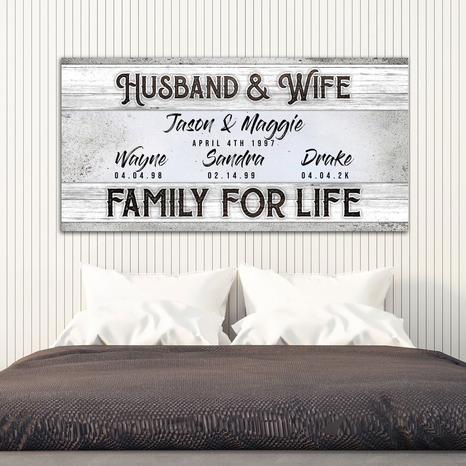 Husband And Wife Family For Life Sign II  - Image by Tailored Canvases