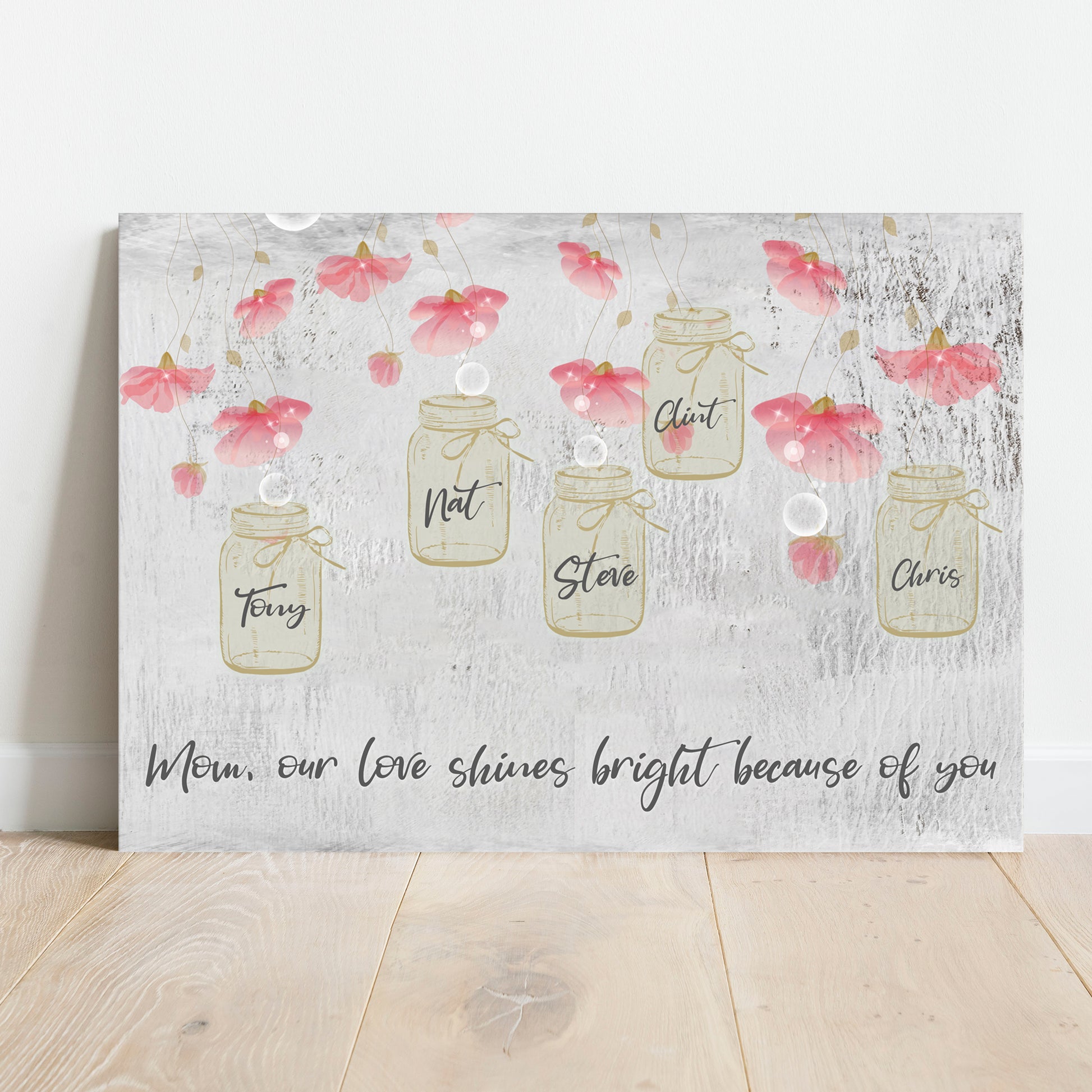 Mom, Our Love Shines Bright Sign Style 1 - Image by Tailored Canvases