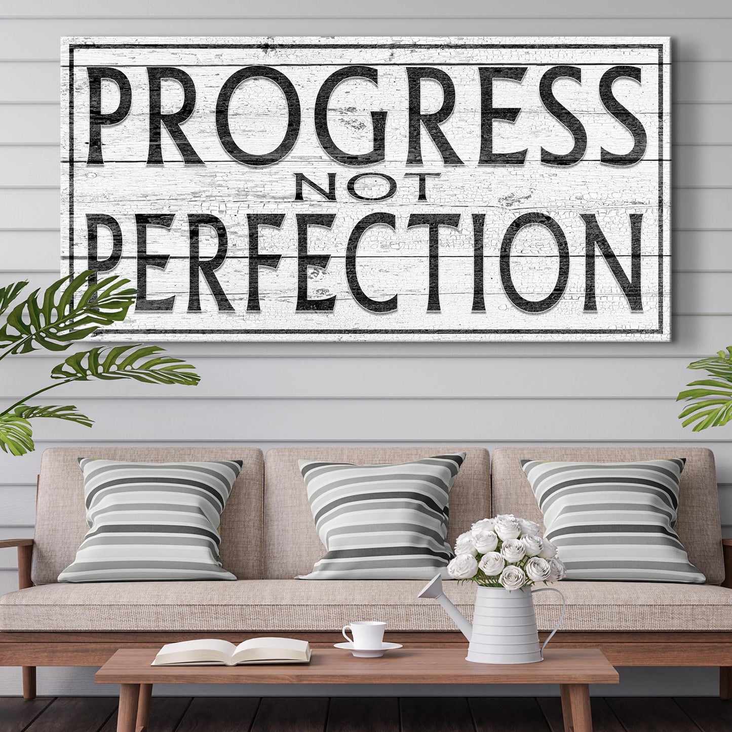 Progress Not Perfection Sign  Style 1 - Image by Tailored Canvases