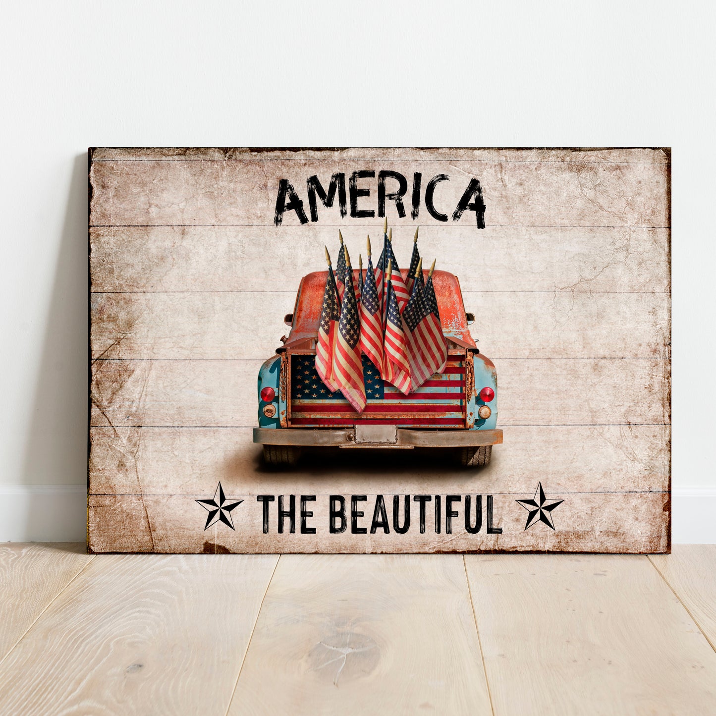 America The Beautiful Sign  - Image by Tailored Canvases