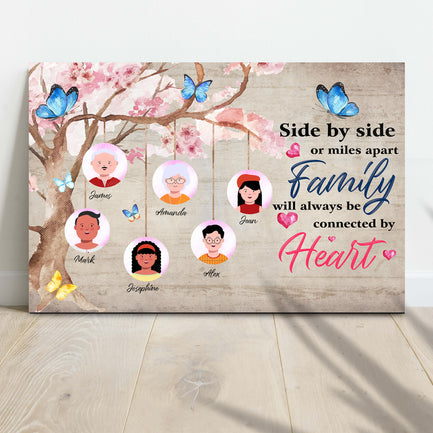 Family Will Always Be Connected By Heart Sign  - Image by Tailored Canvases