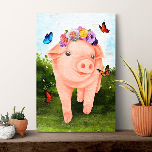 The Most Adorable Pig Canvas Wall Art - Image by Tailored Canvases