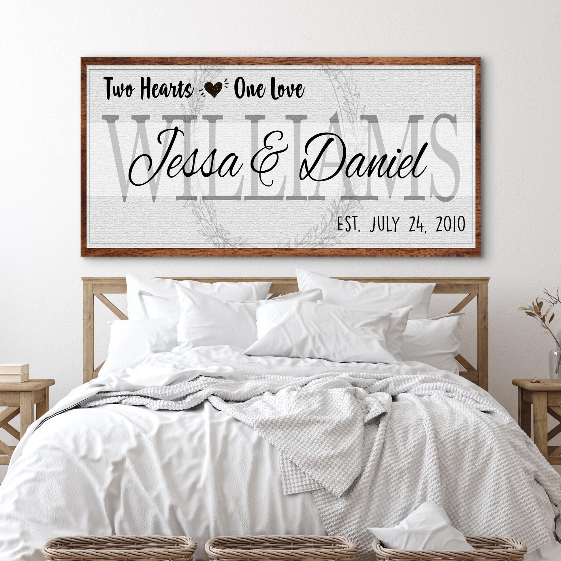 Two Hearts One Love Couple Canvas (Ready to hang) - Wall Art Image by Tailored Canvases
