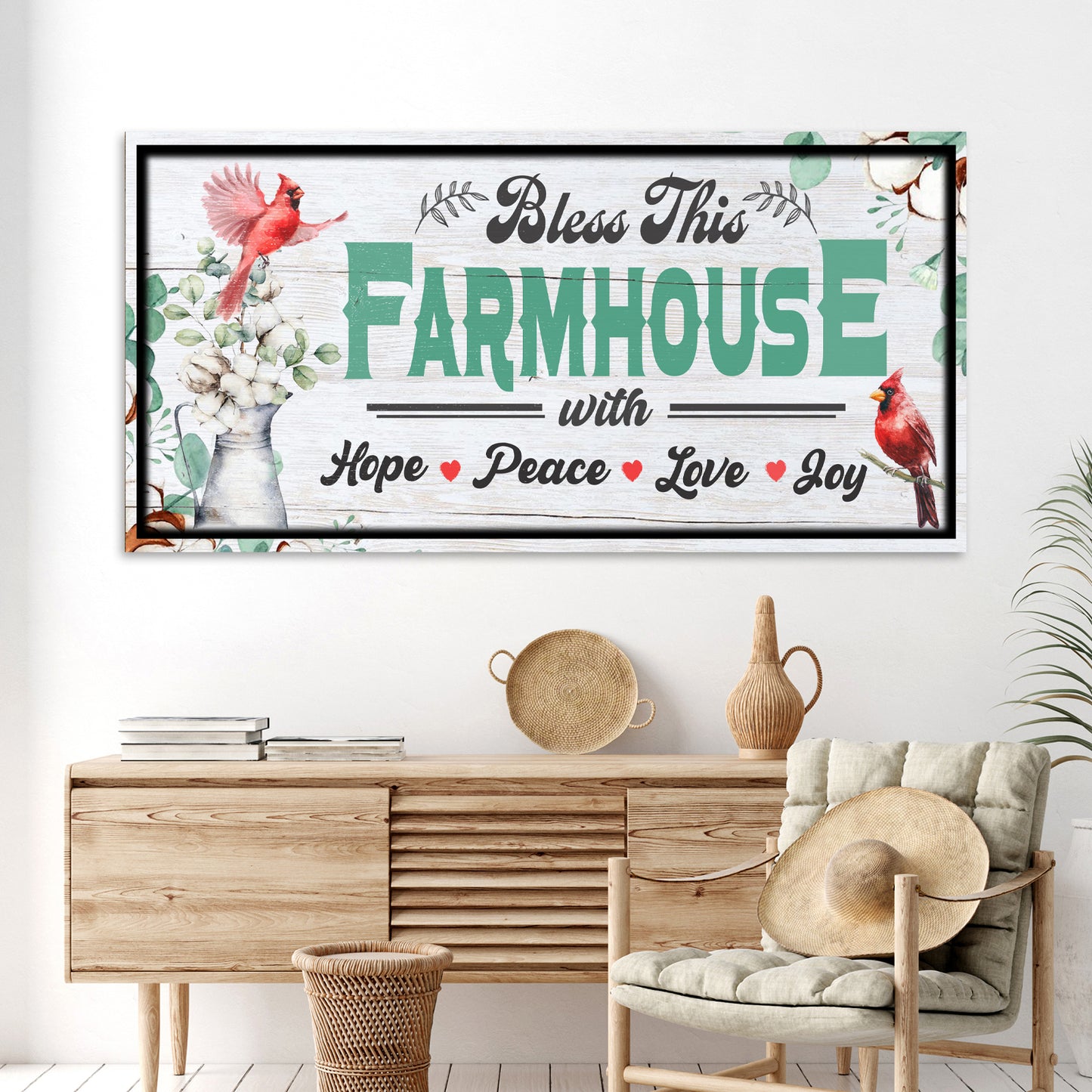Bless this Farmhouse with Hope, Peace, Love, Joy (Ready to hang) - Wall Art Image by Tailored Canvases