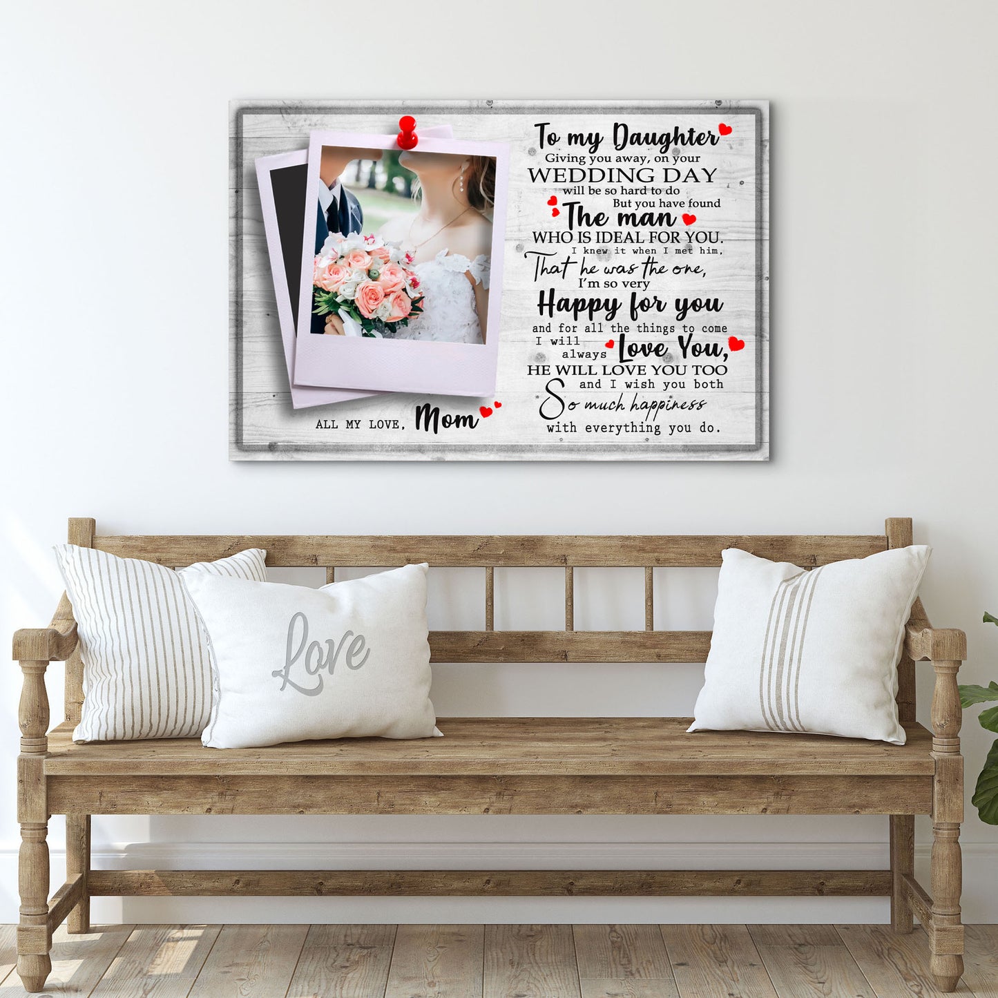 To My Daughter Marriage Message Sign  - Image by Tailored Canvases