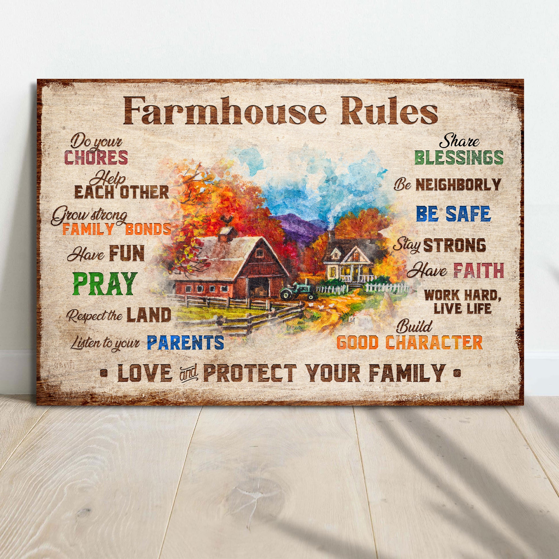 Family Farmhouse Rules Sign - Image by Tailored Canvases
