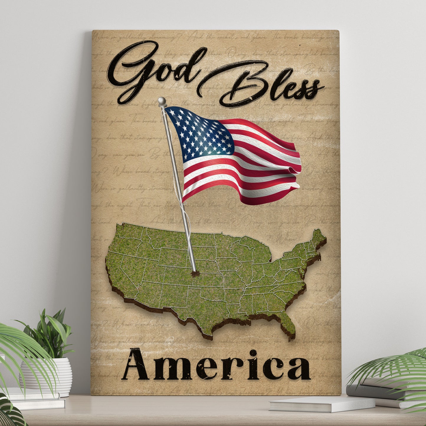 God Bless America Sign VII - Image by Tailored Canvases