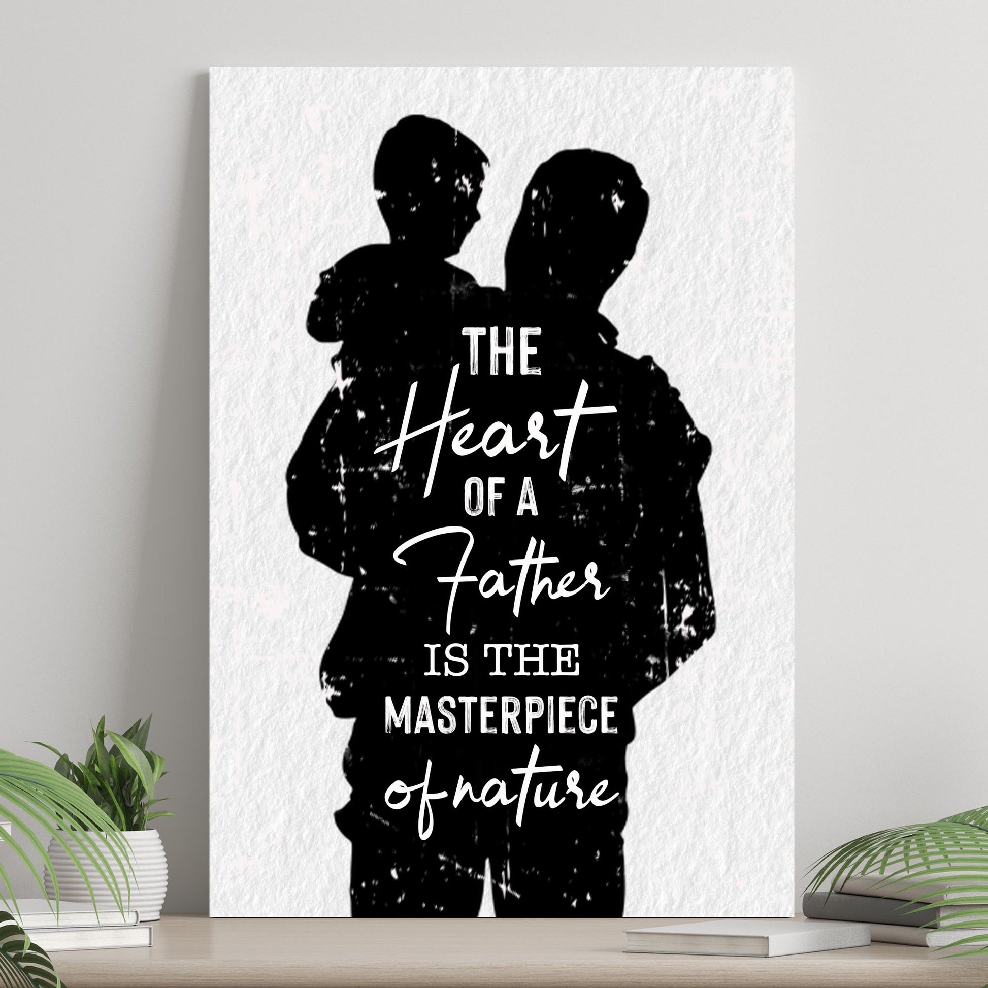 The Heart Of A Father Happy Father's Day Sign  - Image by Tailored Canvases