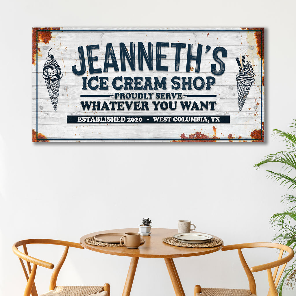 Ice Cream Shop Sign | Customizable Canvas by Tailored Canvases
