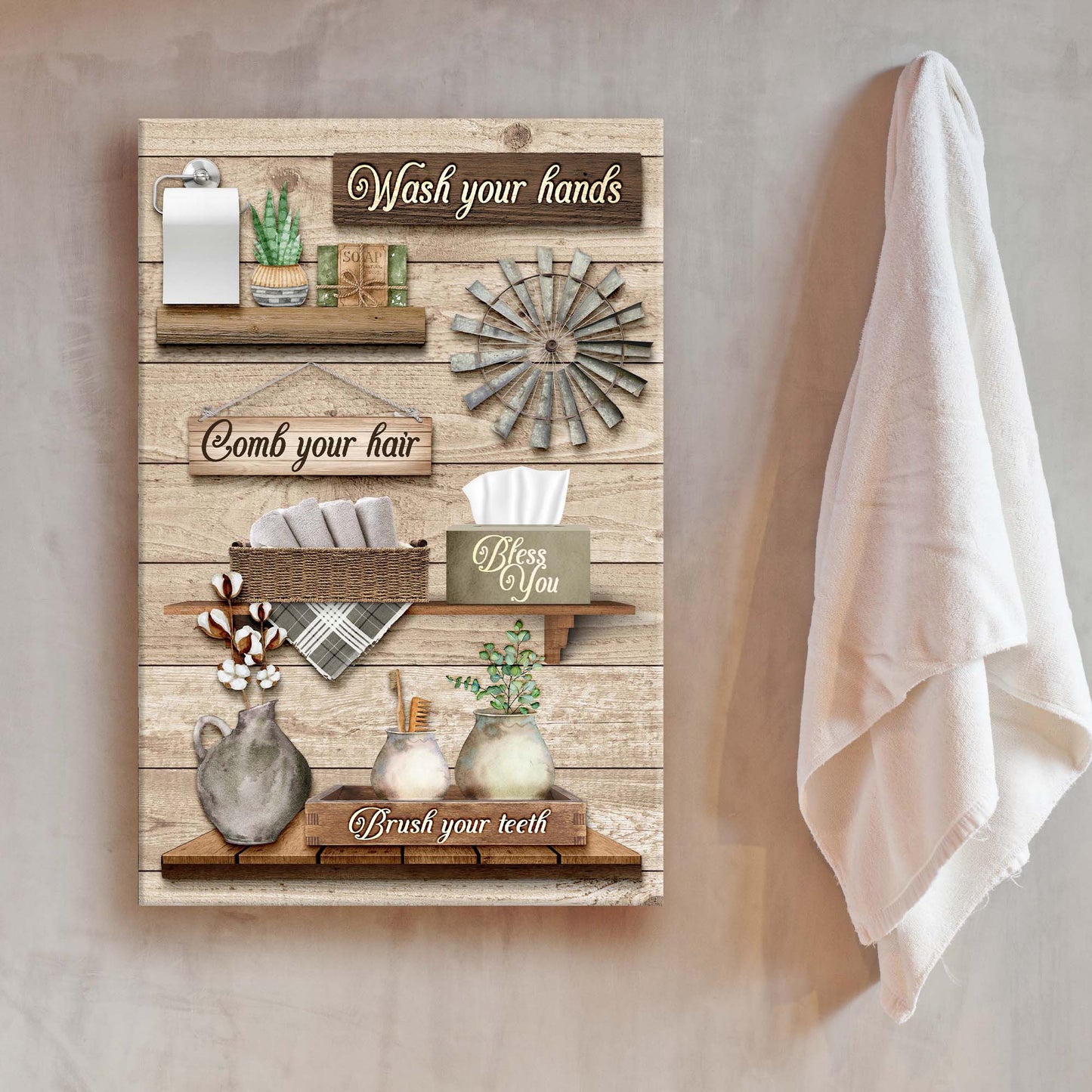 Wash Your Hands Bathroom Sign  - Image by Tailored Canvases