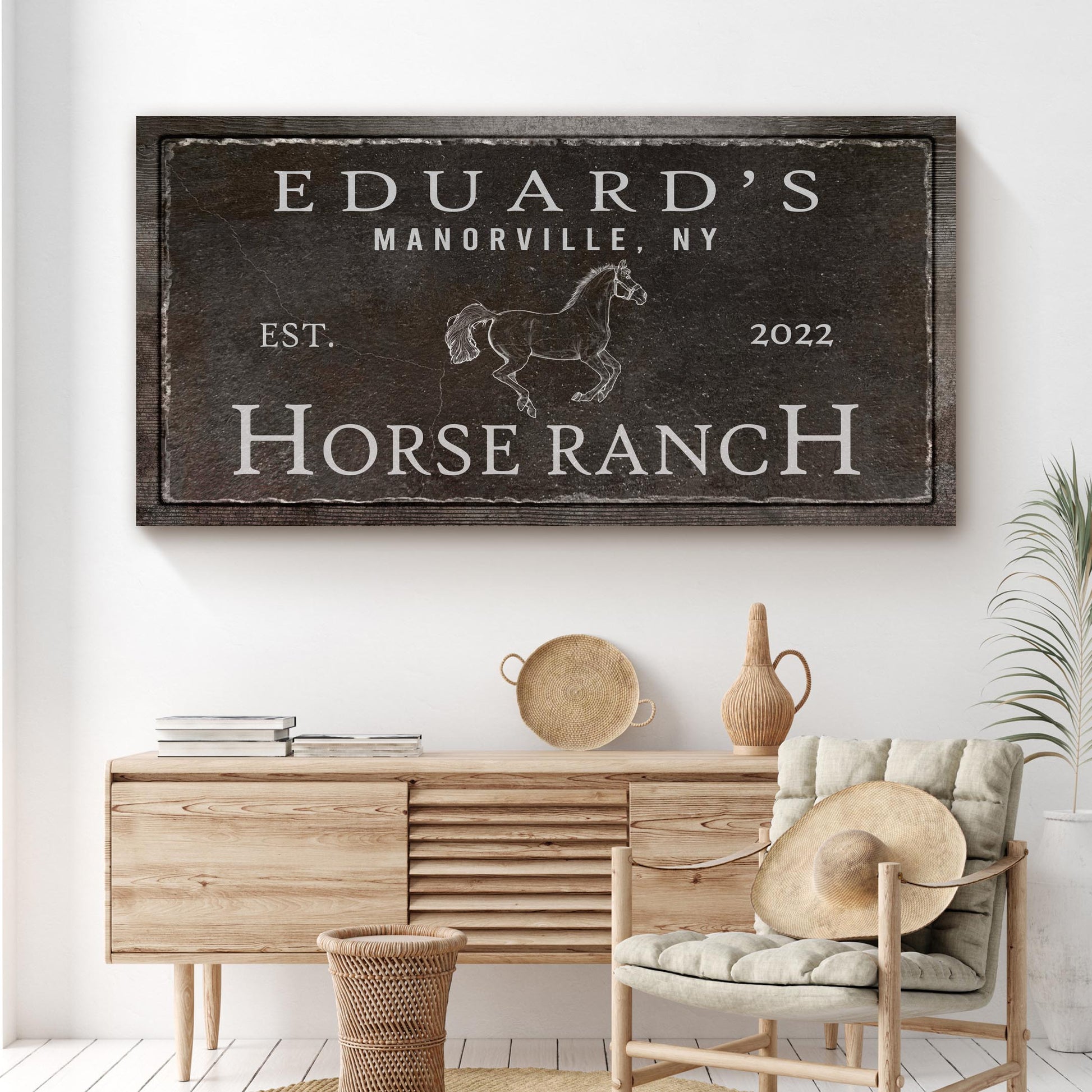 Family Horse Ranch Sign VI  - Image by Tailored Canvases