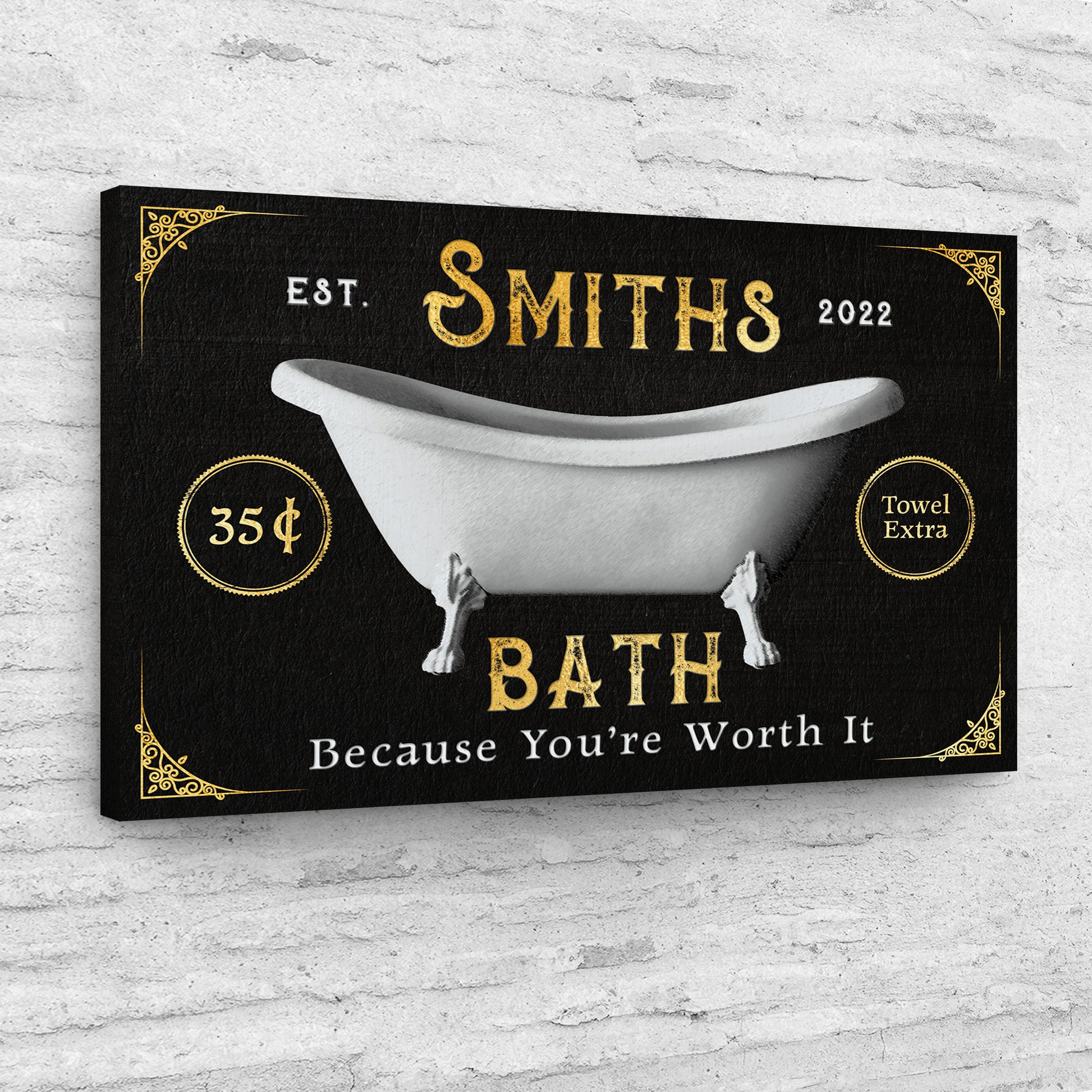 Family Bath Sign II Style 1 - Image by Tailored Canvases