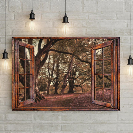 To The Woods Windows Canvas Wall Art  - Image by Tailored Canvases