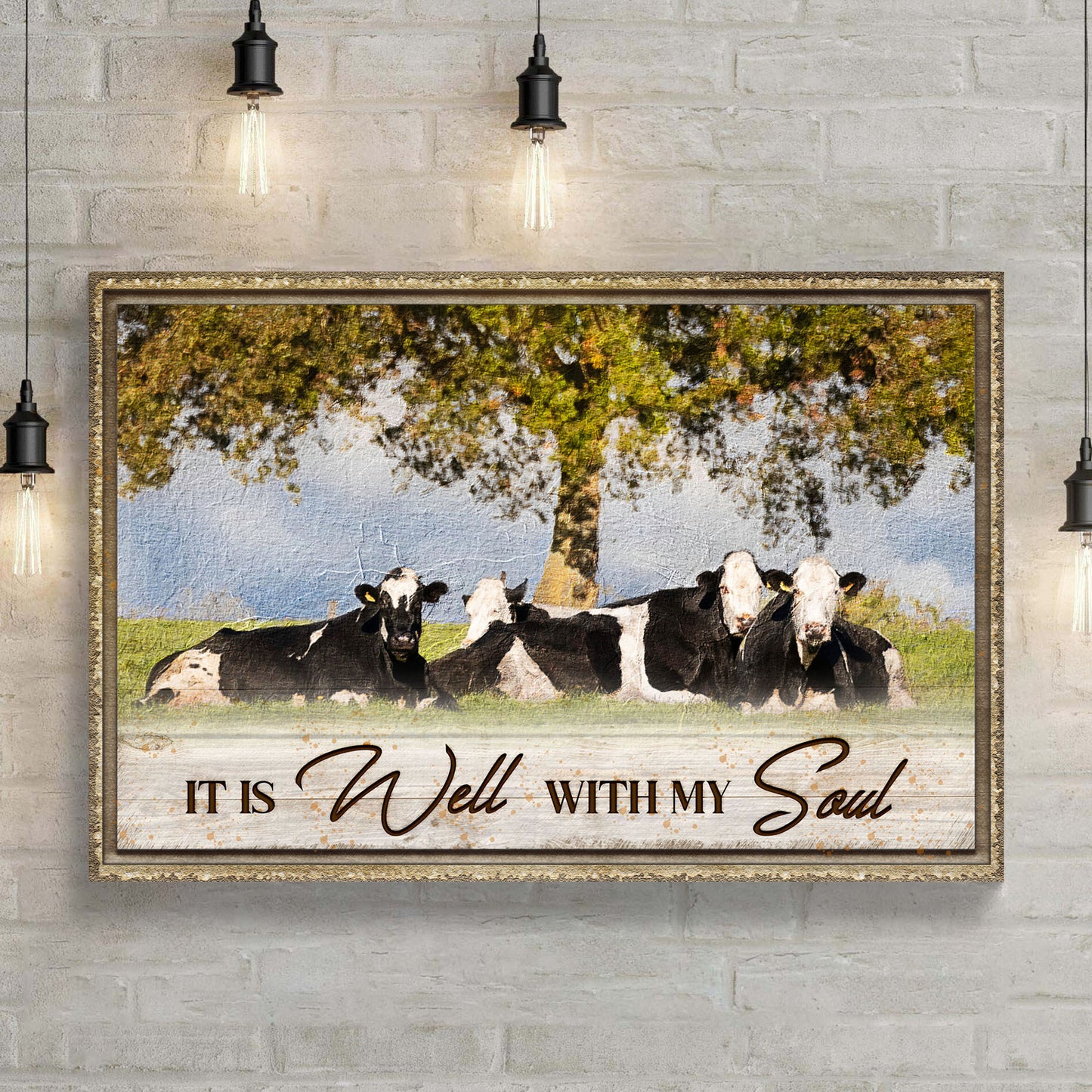 It Is Well With My Soul Cow Sign - Image by Tailored Canvases