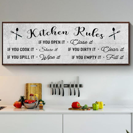 If You Cook It, Share It Kitchen Rules Sign II  - Image by Tailored Canvases
