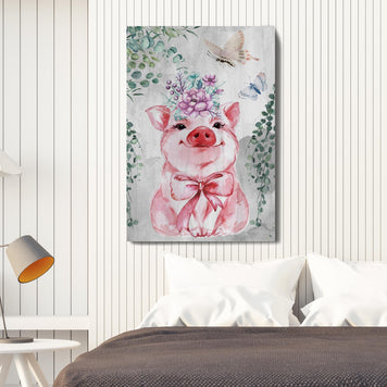 The Cutest Piglet Canvas Wall Art