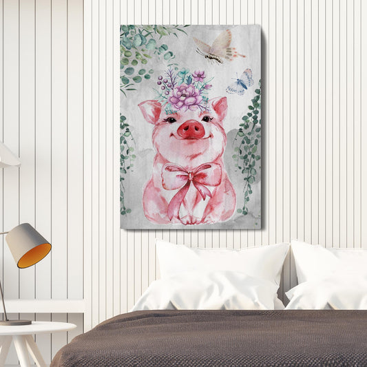 The Cutest Piglet Canvas Wall Art - Image by Tailored Canvases