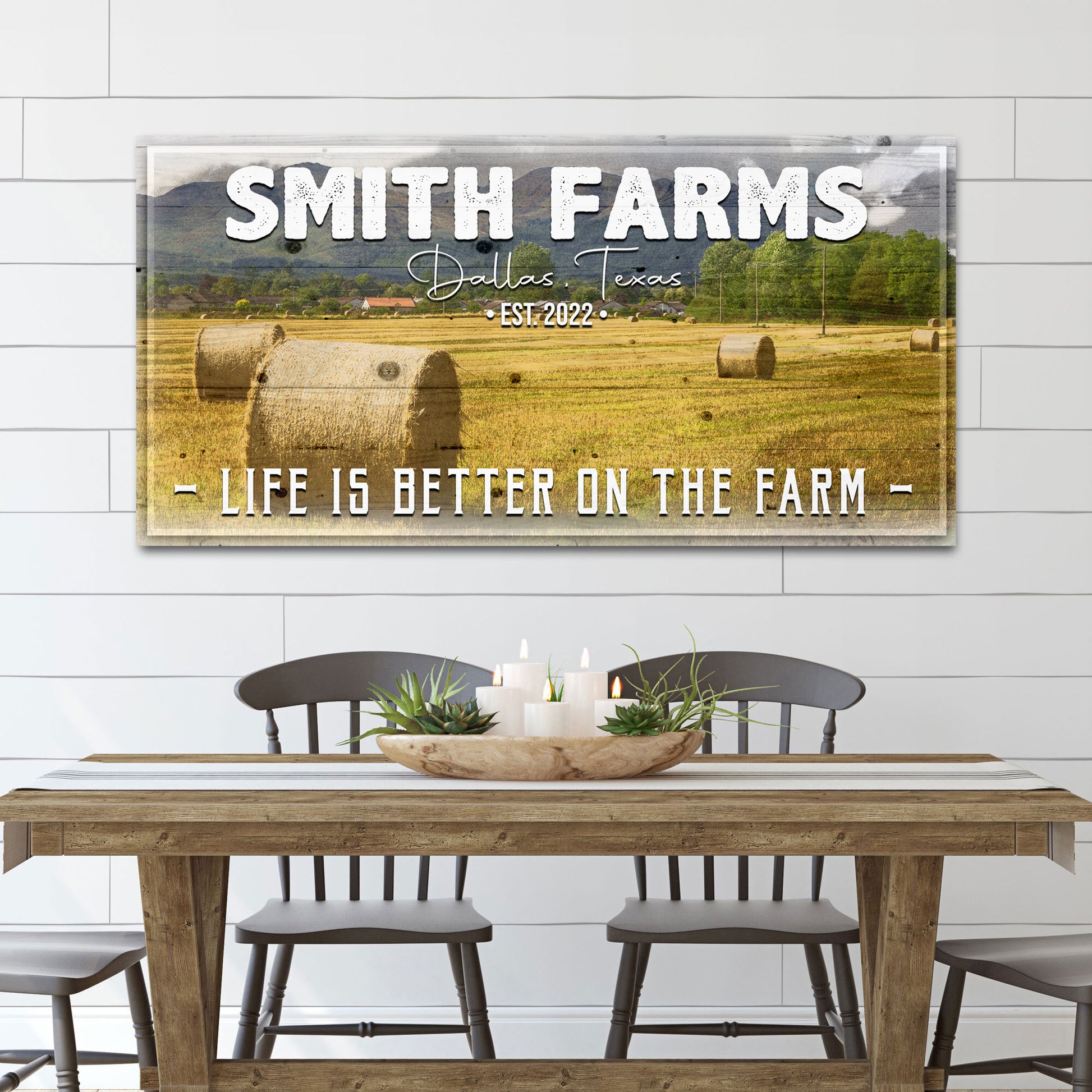 Life Is Better On The Farm Family Sign | Customizable Canvas - Image by Tailored Canvases