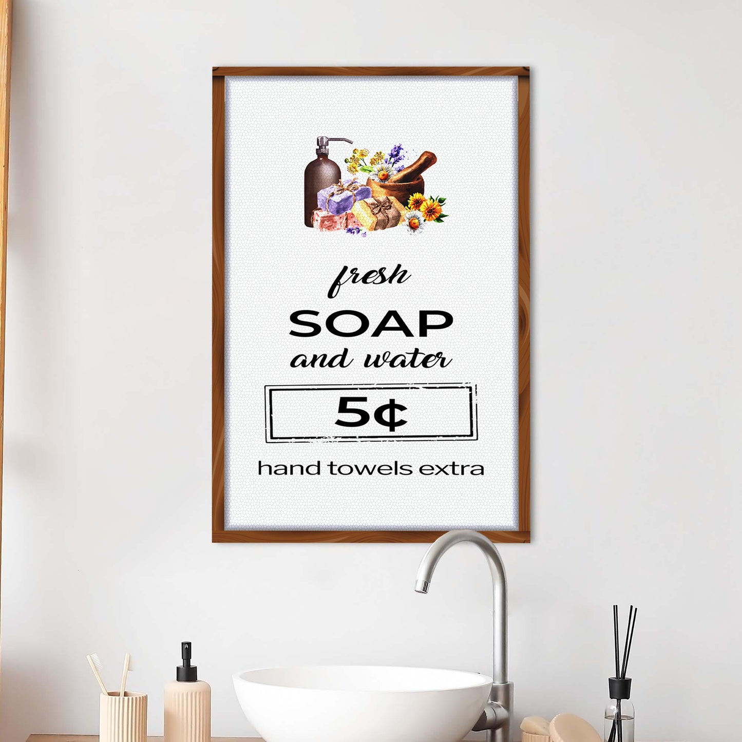 Fresh Soap And Water Bathroom Sign II - Image by Tailored Canvases